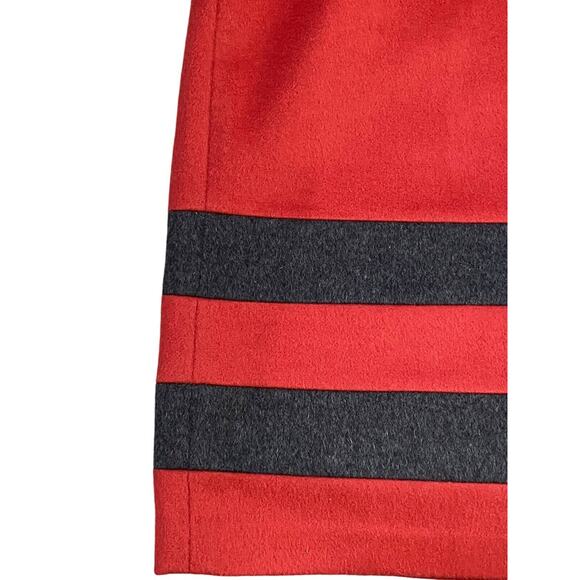 Size 12 J.‎ McLaughlin Skirt Gray Orange Stripe Cashmere Wool Blend Classic Line - Picture 3 of 6